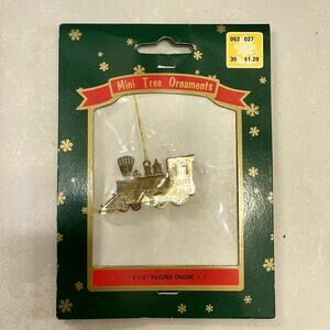 NEW Mini Die Cut Brass Filigree No 9 Engine Train Ornament